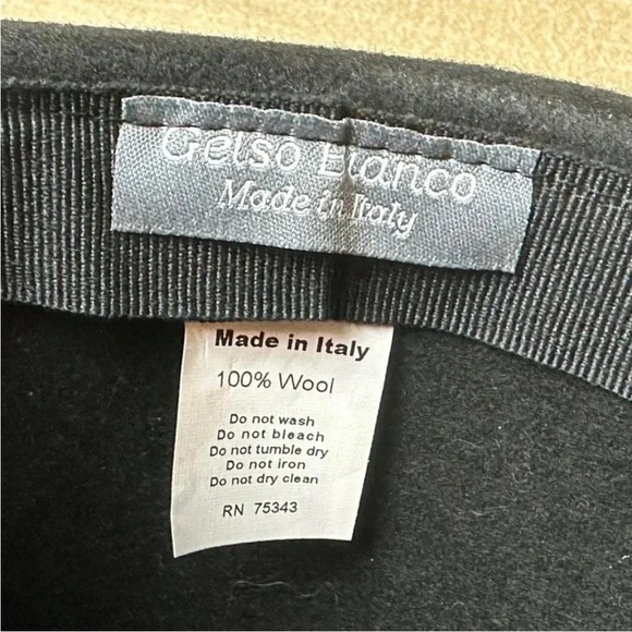 Gelso Bianco Black Wool Fedora Hat - Picture 9 of 9